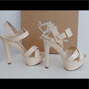 Christian Louboutin Cream Patent Leather size 7
